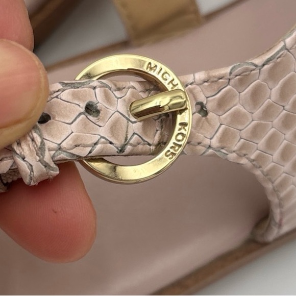 Michael Kors Blush Sandals with Gold Accents - Picture 4 of 10